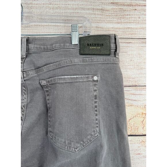 Baldwin Kansas City Brennan Modern Straight Jeans Men's 38 Gray Stretch - Picture 4 of 12
